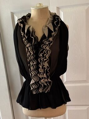 Robert Rodriguez Neiman Marcus/Target Black Ruffle Top S